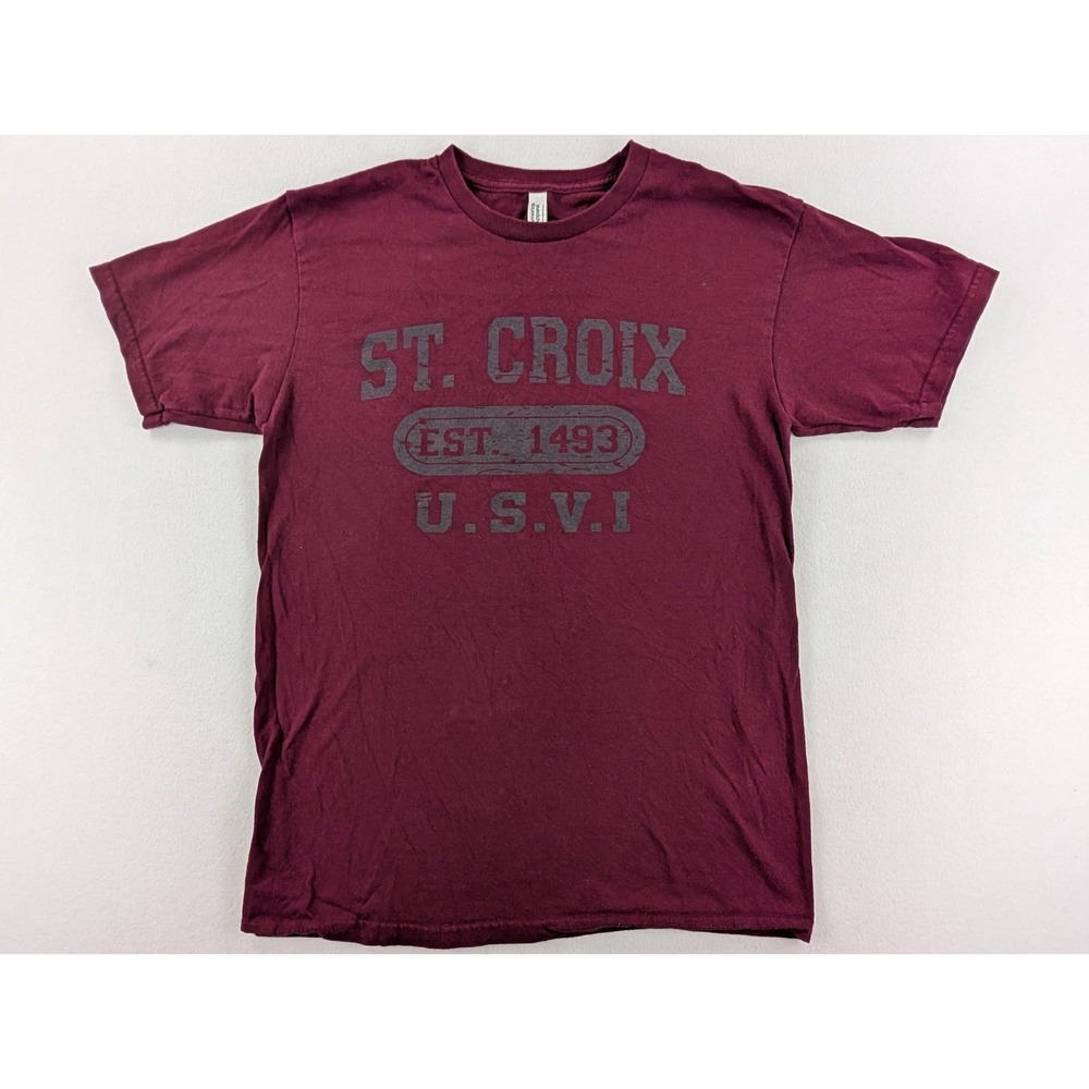 St Croix USVI T-Shirt Mens M American Apparel Burgundy Virgin Islands Graphic